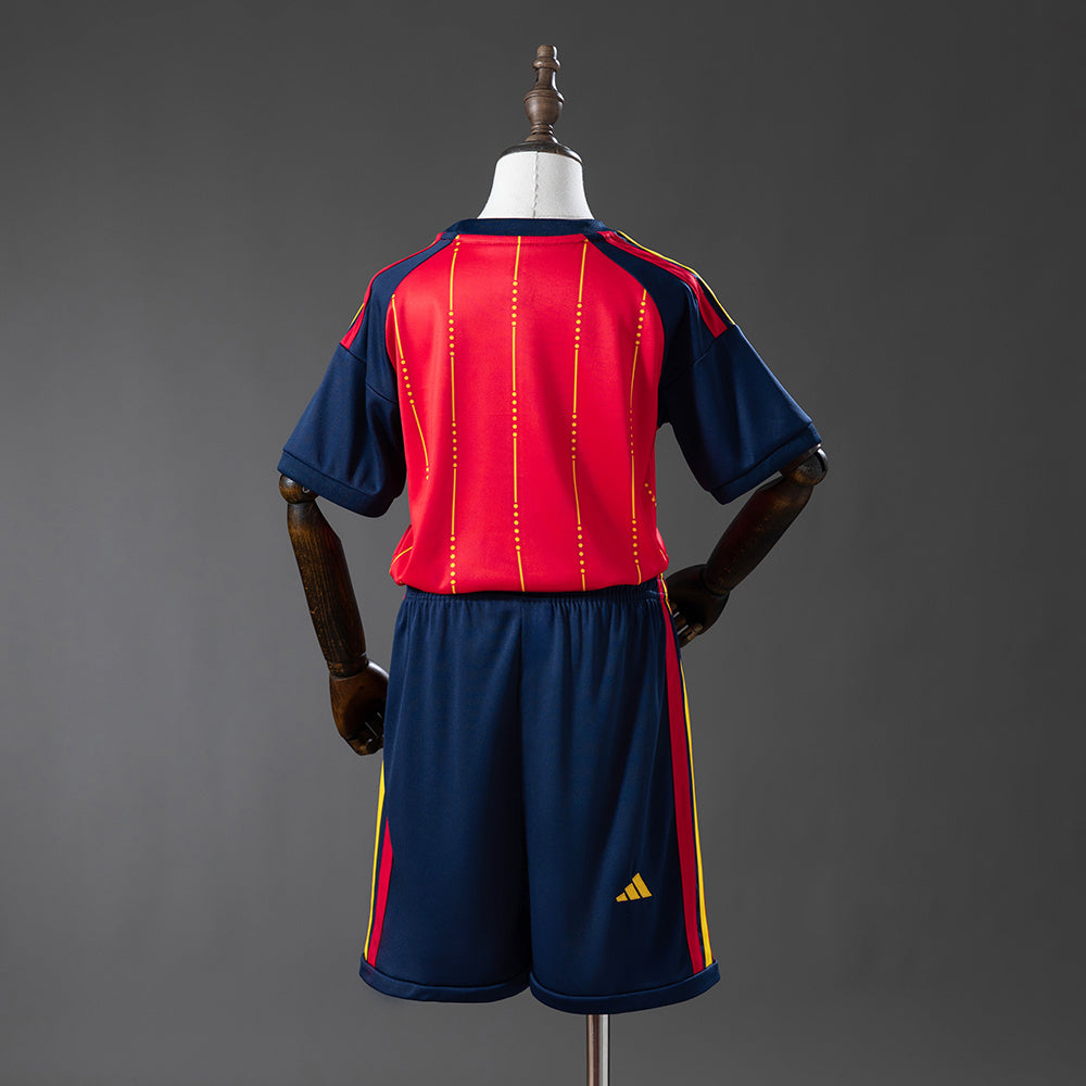 CAMISETA QUE ESPAÑA JUGÓ EL MUNDIAL 2026 LOCAL CONJUNTO INFANTIL